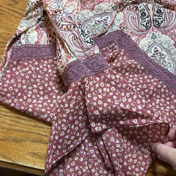 Y2K Babydoll Top Sz Large Bell Sleeve Fairy Boho Cottage Peasant Blouse Coquette - Picture 5 of 6